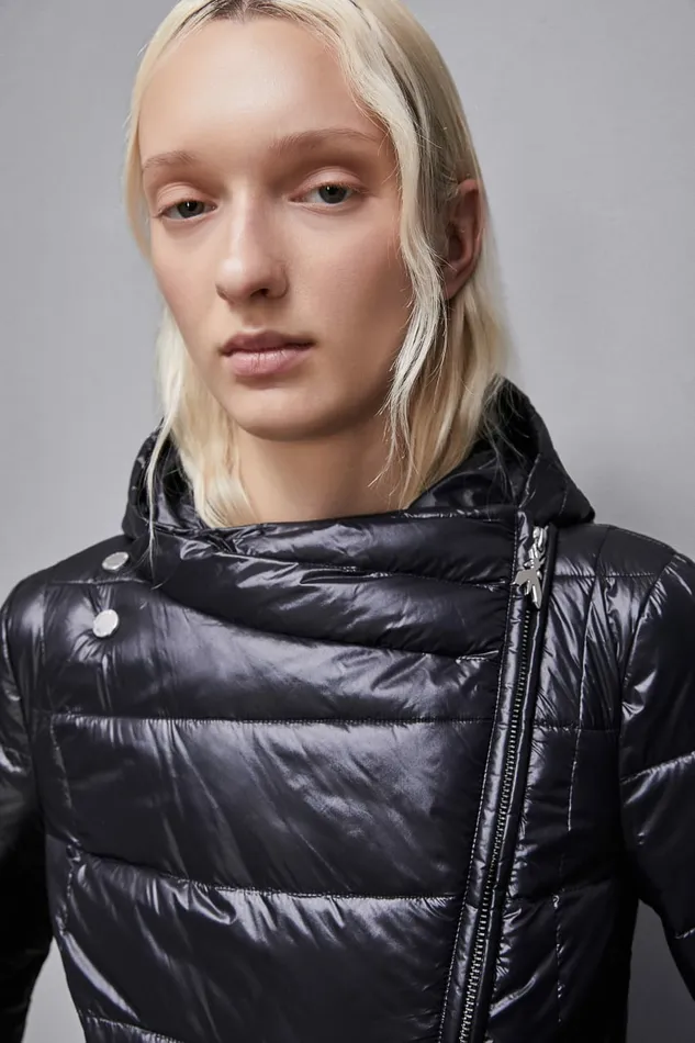 Patrizia Pepe Outerwear Nylon Down Proof Hooded Down Jacket Black 8211 Women