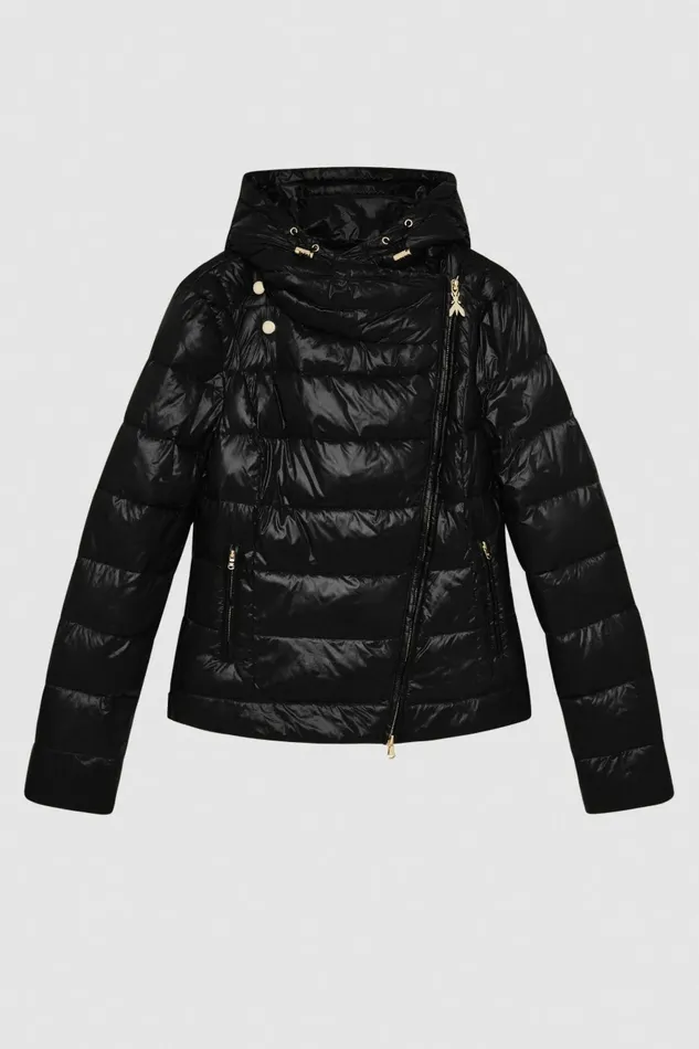 Patrizia Pepe Outerwear Nylon Down Proof Hooded Down Jacket Black 8211 Women
