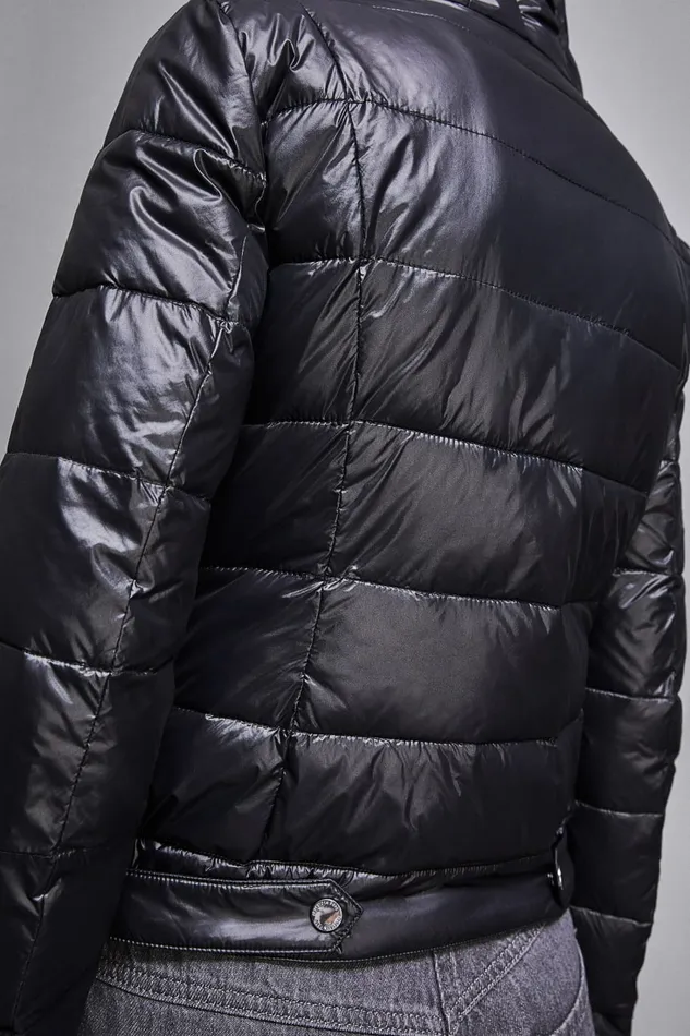 Patrizia Pepe Outerwear Nylon Down Proof Hooded Down Jacket Black 8211 Women