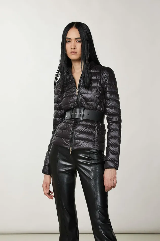Patrizia Pepe Outerwear Reversible Down Proof Nylon Down Jacket Black 8211 Women