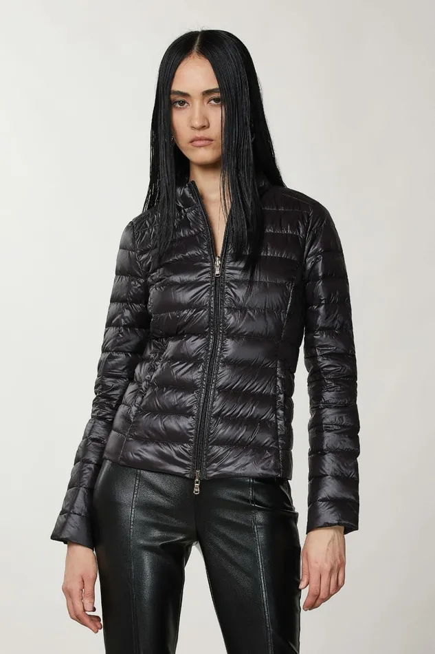 Patrizia Pepe Outerwear Reversible Down Proof Nylon Down Jacket Black 8211 Women