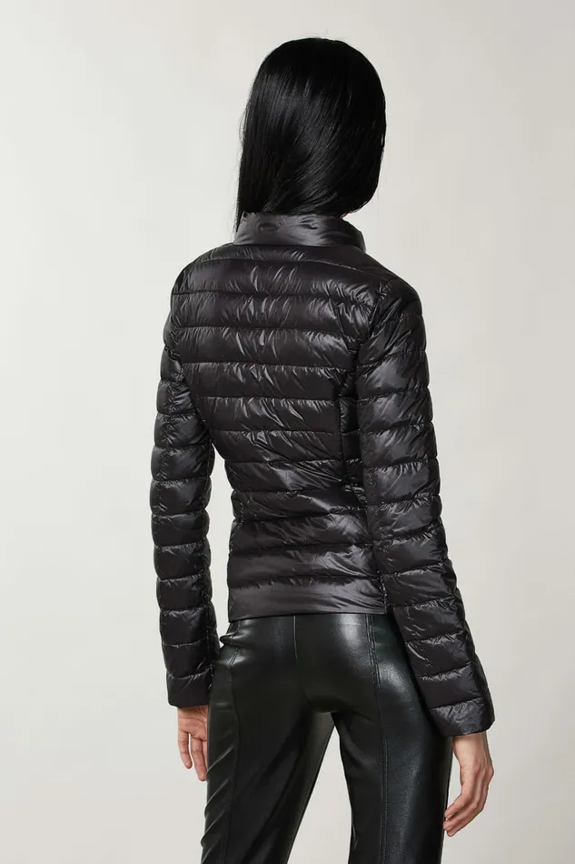 Patrizia Pepe Outerwear Reversible Down Proof Nylon Down Jacket Black 8211 Women