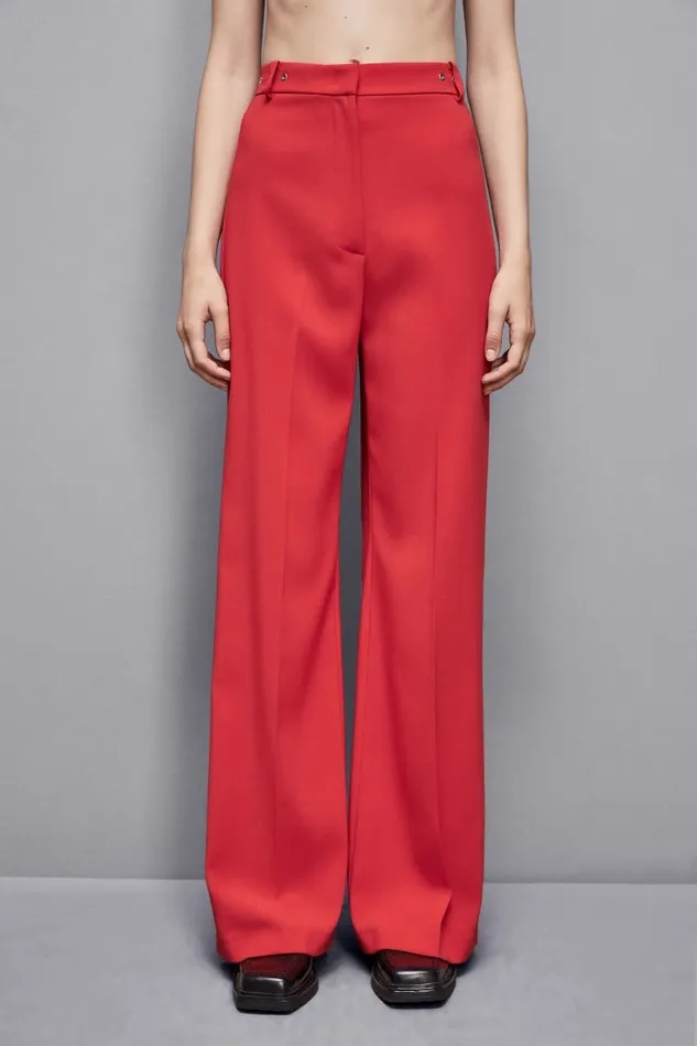Patrizia Pepe Pants and Jeans Essential Crepe PalazzoFit Pants Red 8211 Women