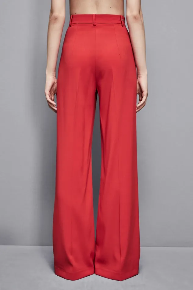 Patrizia Pepe Pants and Jeans Essential Crepe PalazzoFit Pants Red 8211 Women