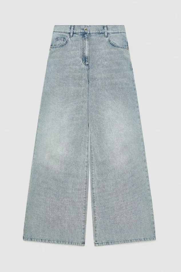Patrizia Pepe Pants and Jeans Low Rise Oversized Denim Jeans Light Blue 8211 Women