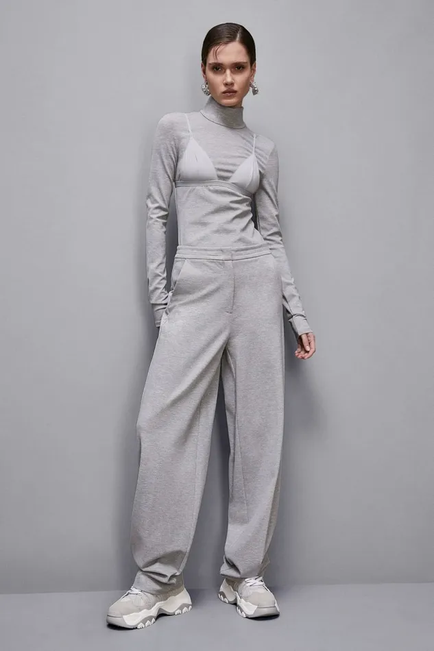 Patrizia Pepe Pants and Jeans Straight Pants Grey 8211 Women