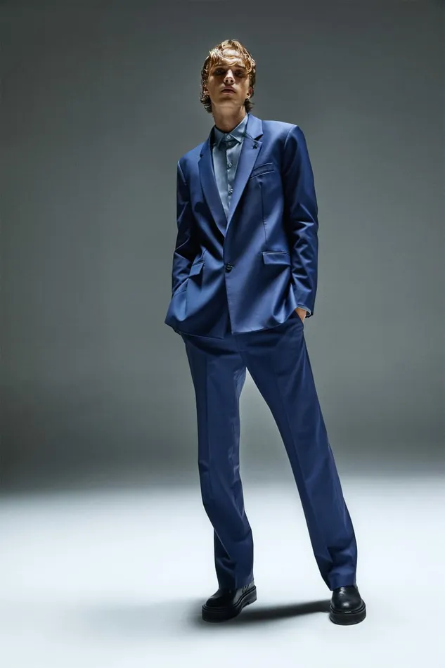 Patrizia Pepe Pants StraightFit Cool Wool Pants Blue 8211 Men