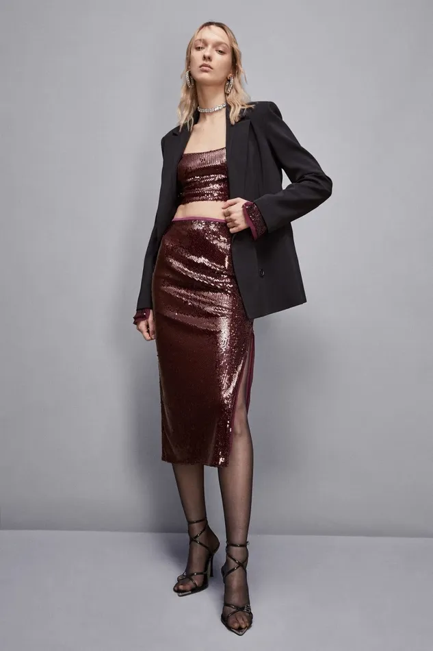 Patrizia Pepe Skirts Sequin Skirt Red 8211 Women
