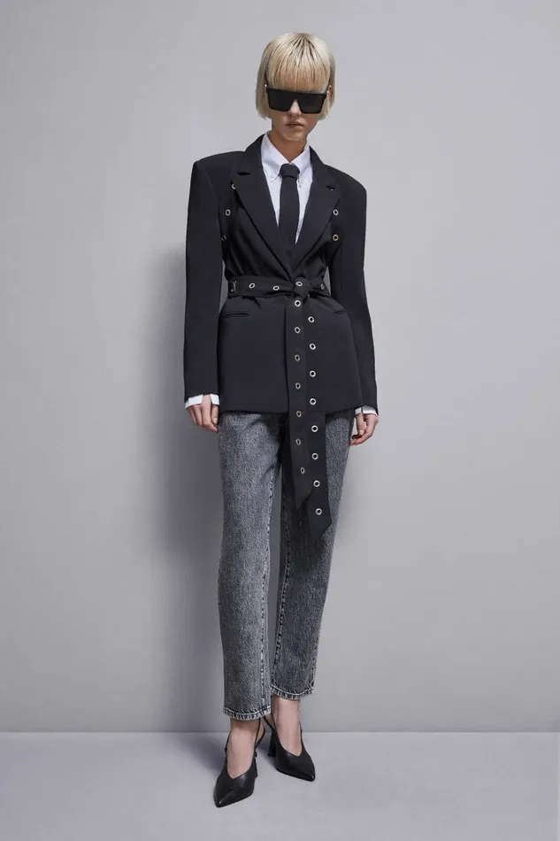 Patrizia Pepe Tailleur BoyfriendCut Crepe Blazer Black 8211 Women