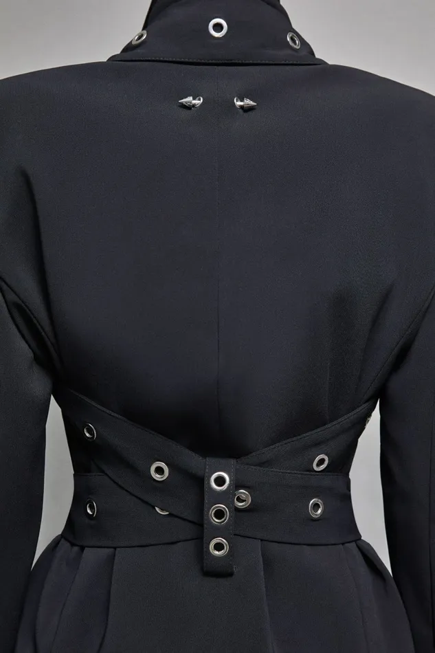 Patrizia Pepe Tailleur BoyfriendCut Crepe Blazer Black 8211 Women