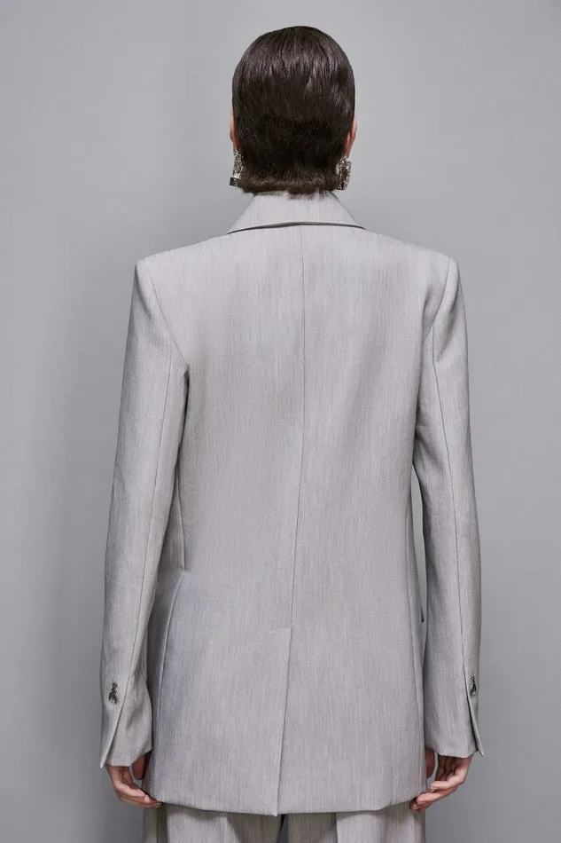 Patrizia Pepe Tailleur TwoButton Jacket Grey 8211 Women