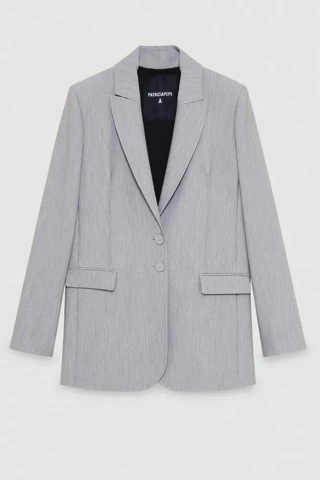 Patrizia Pepe Tailleur TwoButton Jacket Grey 8211 Women