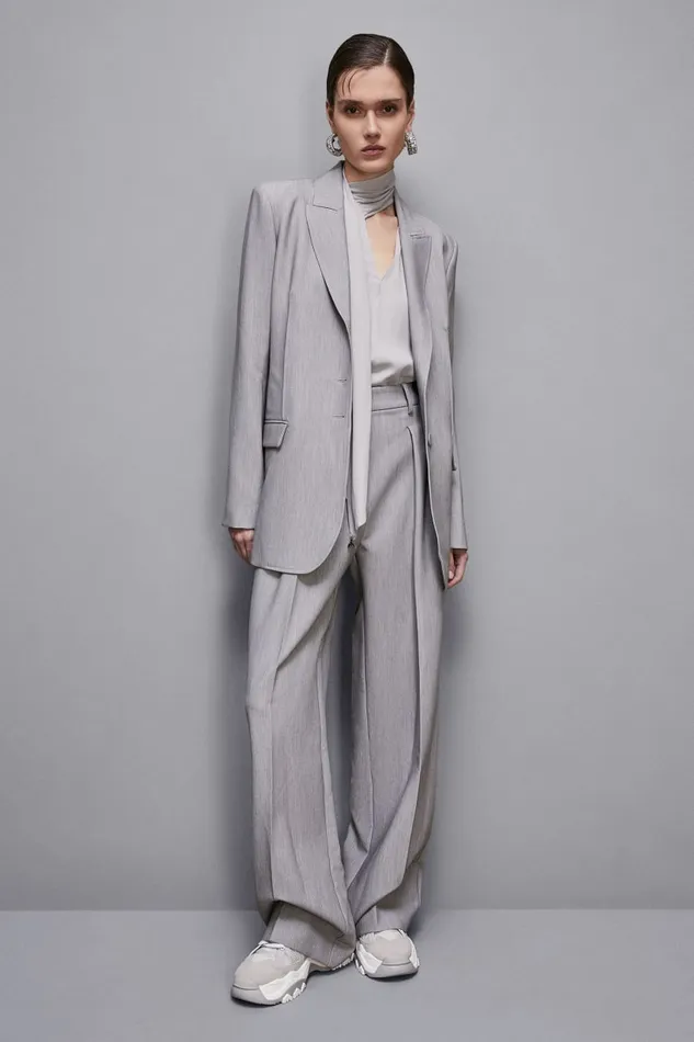 Patrizia Pepe Tailleur TwoButton Jacket Grey 8211 Women