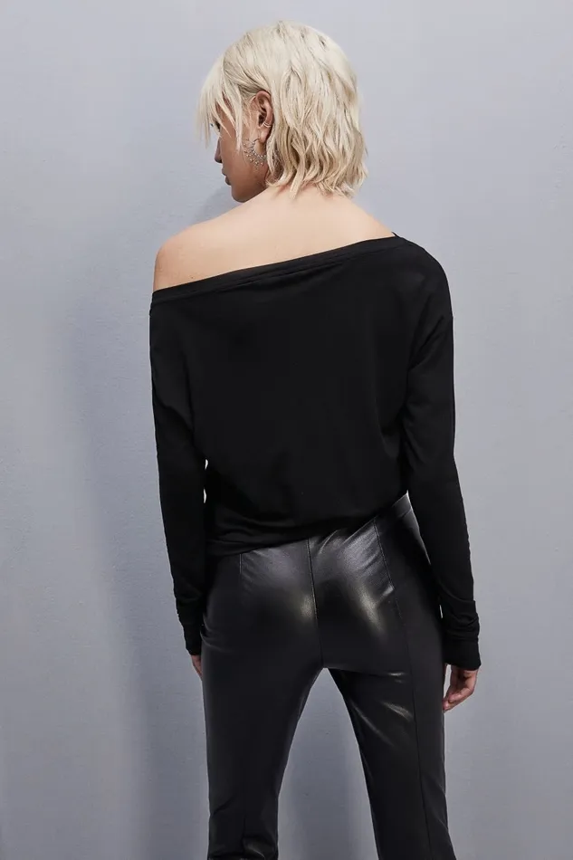 Patrizia Pepe Tops Essential LongSleeved TShirt Black 8211 Women