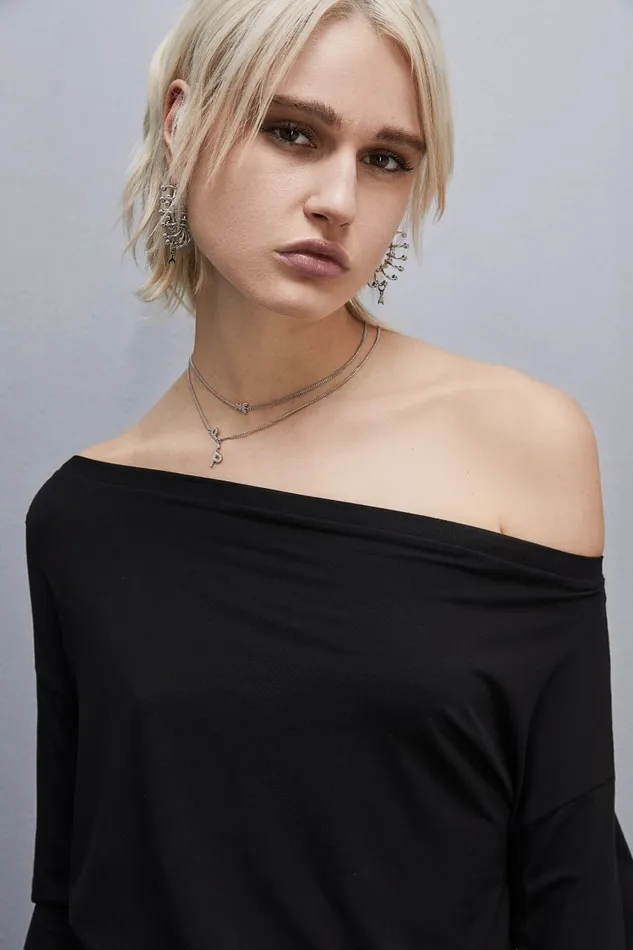 Patrizia Pepe Tops Essential LongSleeved TShirt Black 8211 Women