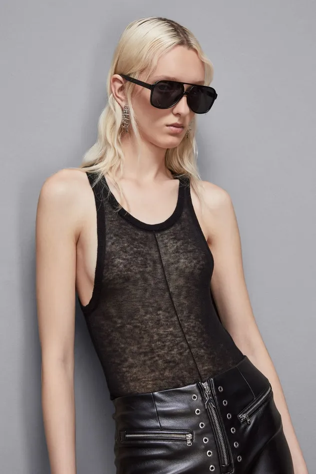Patrizia Pepe Tops Essential Wool Sleeveless Top Black 8211 Women