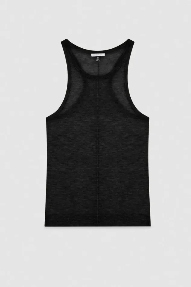 Patrizia Pepe Tops Essential Wool Sleeveless Top Black 8211 Women