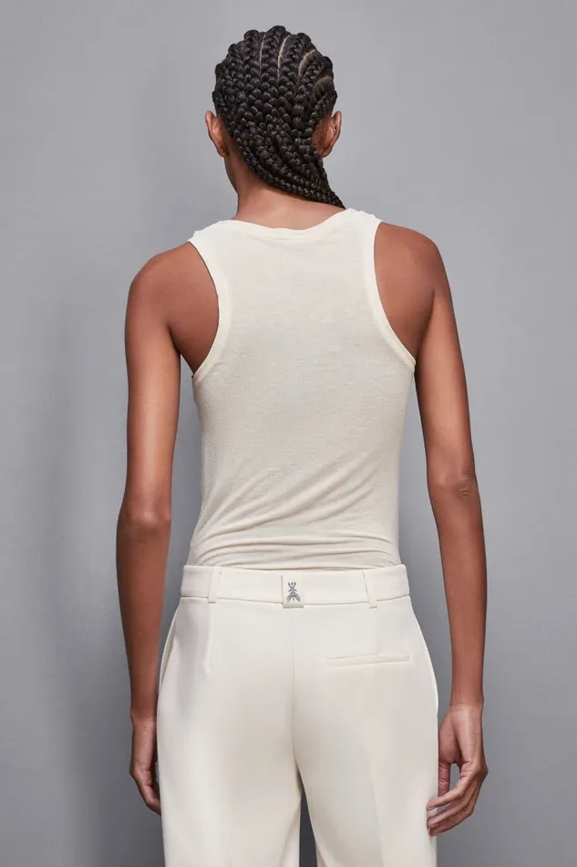 Patrizia Pepe Tops Slim Fit Jersey Tank Top Beige 8211 Women