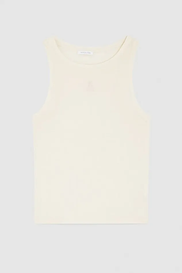 Patrizia Pepe Tops Slim Fit Jersey Tank Top Beige 8211 Women