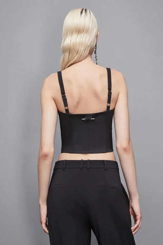 Patrizia Pepe Tops Stretch Fabric Bustier Top Black 8211 Women