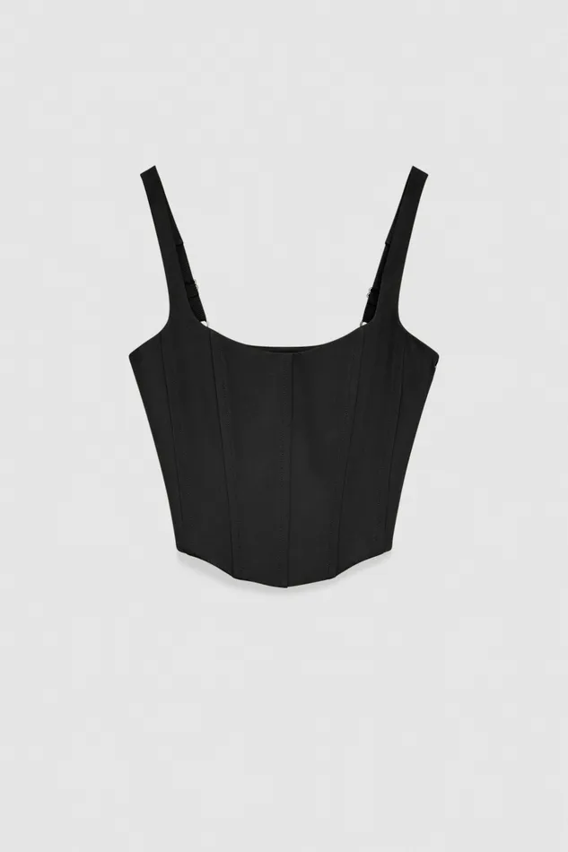 Patrizia Pepe Tops Stretch Fabric Bustier Top Black 8211 Women