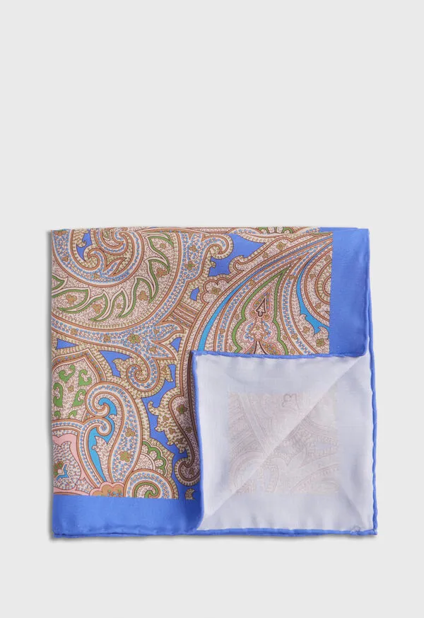 Paulstuart Habotai Silk Summer Paisley Pocket Square Berry Mens Pocket Squares
