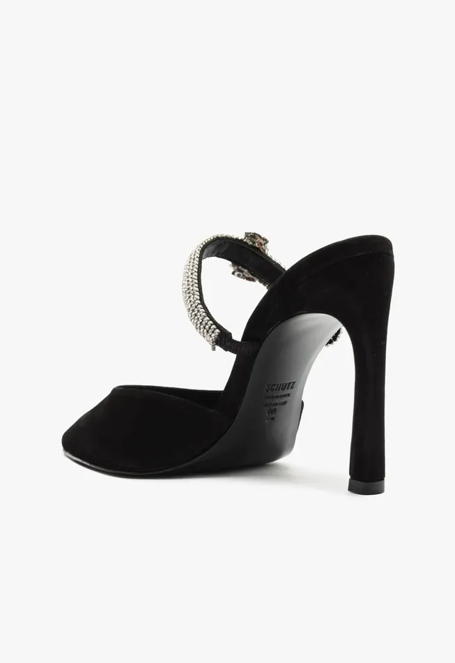 Pearl Curve Mule Pump Black Women Schutz Shoes
