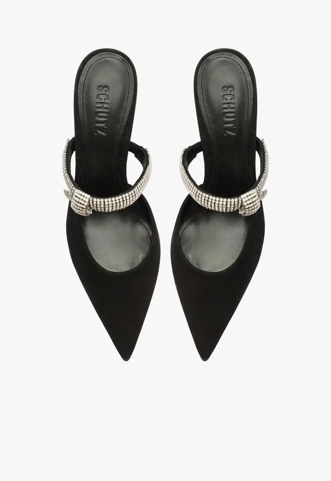 Pearl Curve Mule Pump Black Women Schutz Shoes