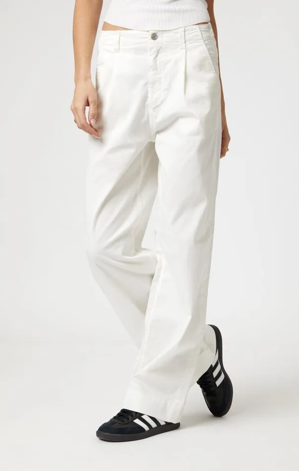 Pera Pleated Wide Leg In OffWhite Light Twill Women Mavi Jeans Pants Pera Pleated Wide Leg In OffWhite Light Twill Women Mavi Jeans Pants