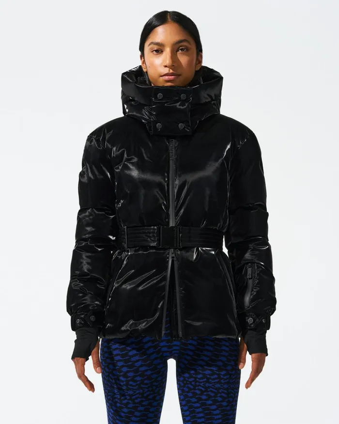 Perfect Moment Candice Down Parka Jacket Black Liquid Women Jackets