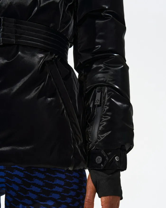 Perfect Moment Candice Down Parka Jacket Black Liquid Women Jackets