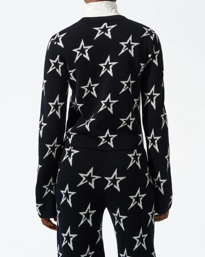Perfect Moment Chalet Merino Wool Cardigan Navy Women Tops
