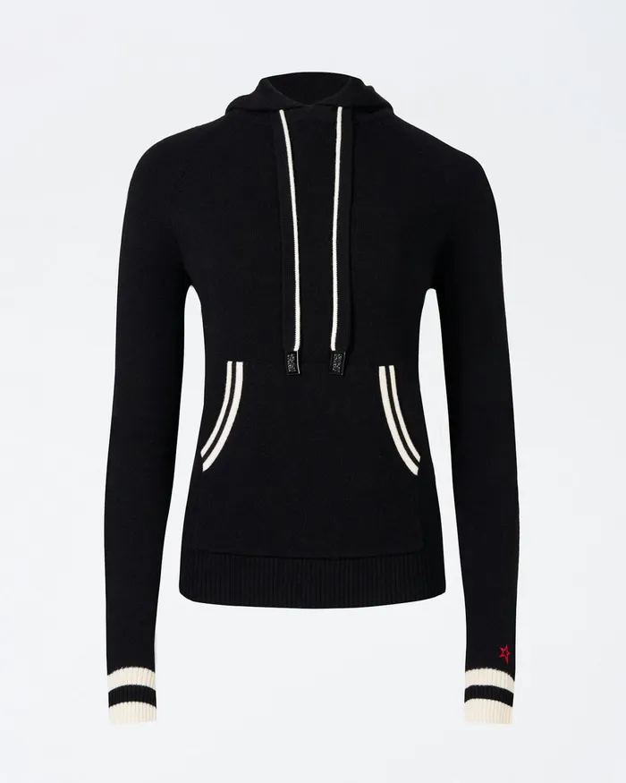 Perfect Moment Hayley Merino Wool Hoodie Black Women Tops