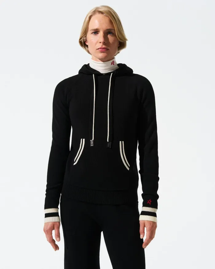 Perfect Moment Hayley Merino Wool Hoodie Black Women Tops