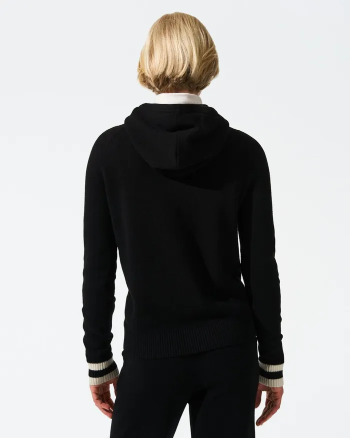 Perfect Moment Hayley Merino Wool Hoodie Black Women Tops