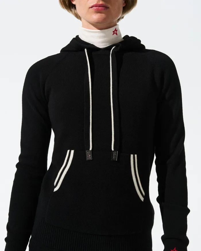 Perfect Moment Hayley Merino Wool Hoodie Black Women Tops
