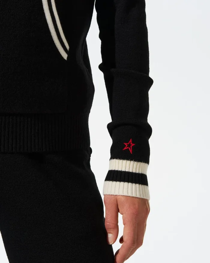 Perfect Moment Hayley Merino Wool Hoodie Black Women Tops