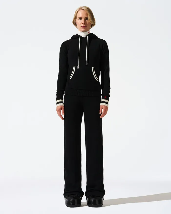 Perfect Moment Hayley Merino Wool Hoodie Black Women Tops