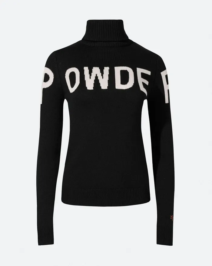 Perfect Moment Powder Merino Wool Sweater Black Women Tops