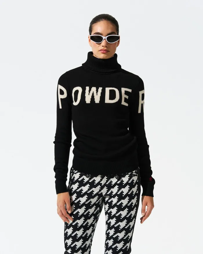 Perfect Moment Powder Merino Wool Sweater Black Women Tops
