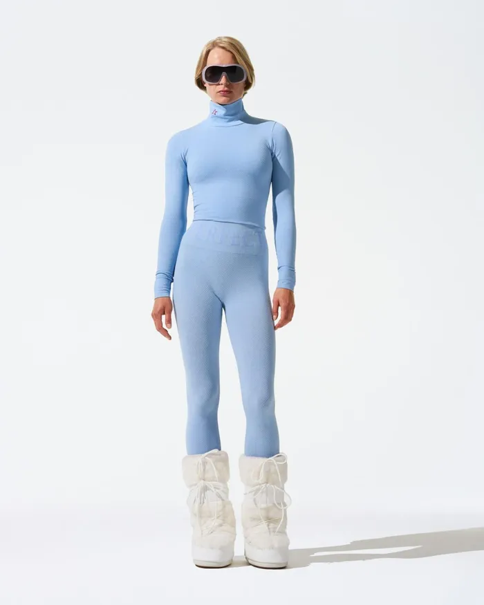 Perfect Moment Seamless Thermal Legging Bluebird Blue Women Base Layers