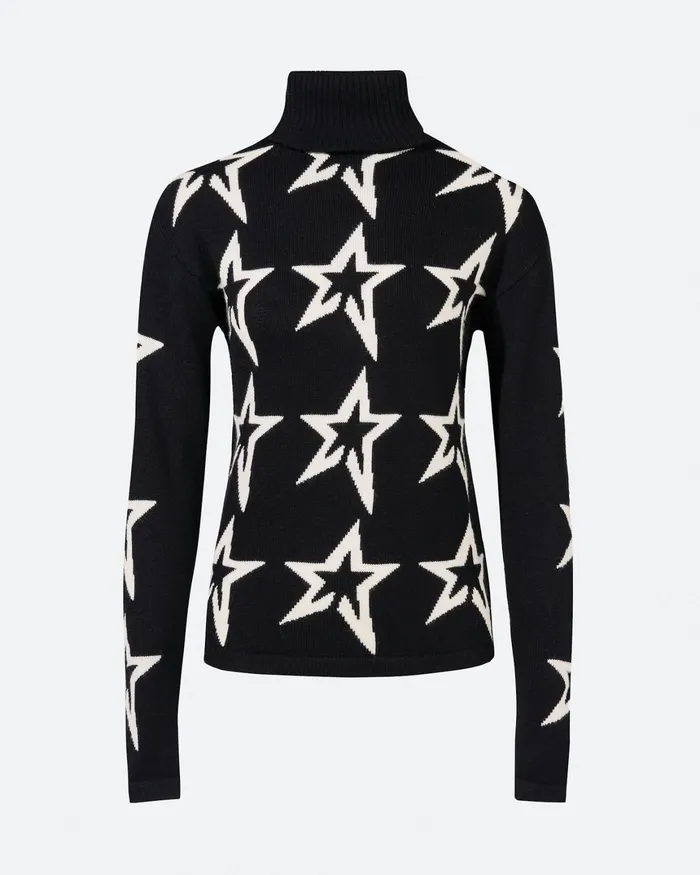 Perfect Moment Star Dust Merino Wool Sweater Black Women Tops