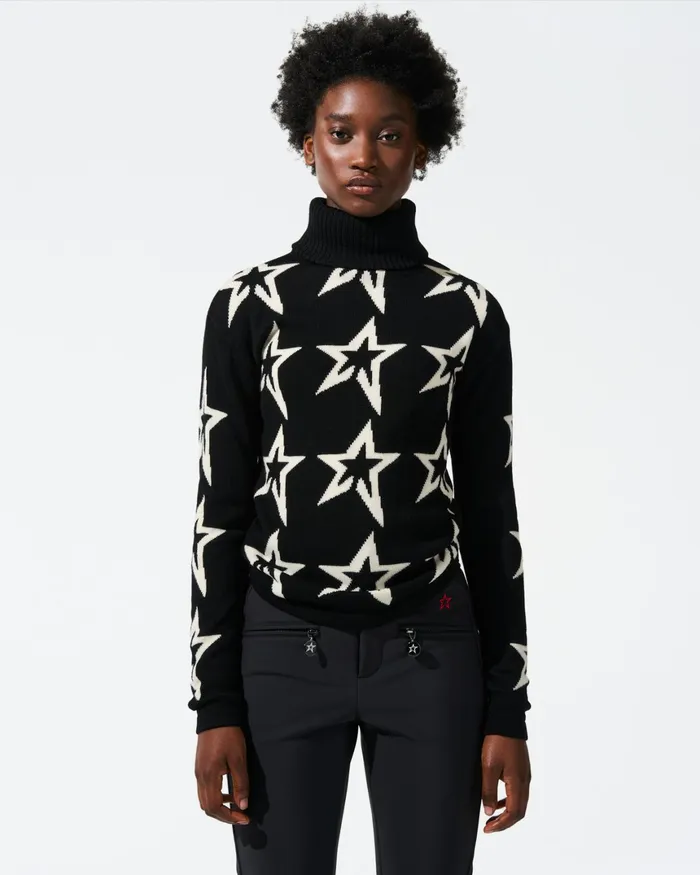 Perfect Moment Star Dust Merino Wool Sweater Black Women Tops