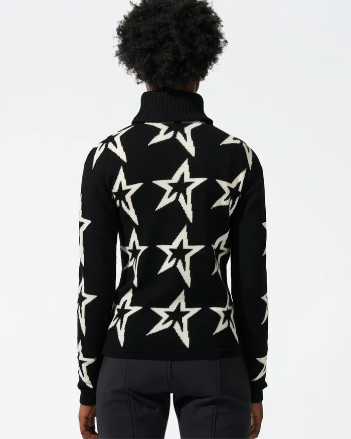 Perfect Moment Star Dust Merino Wool Sweater Black Women Tops