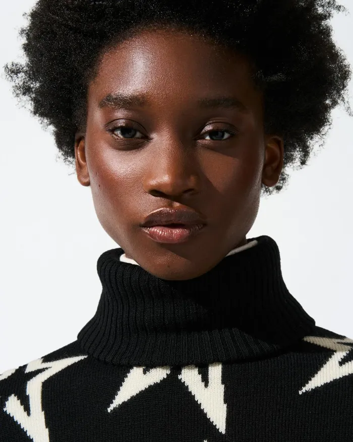 Perfect Moment Star Dust Merino Wool Sweater Black Women Tops