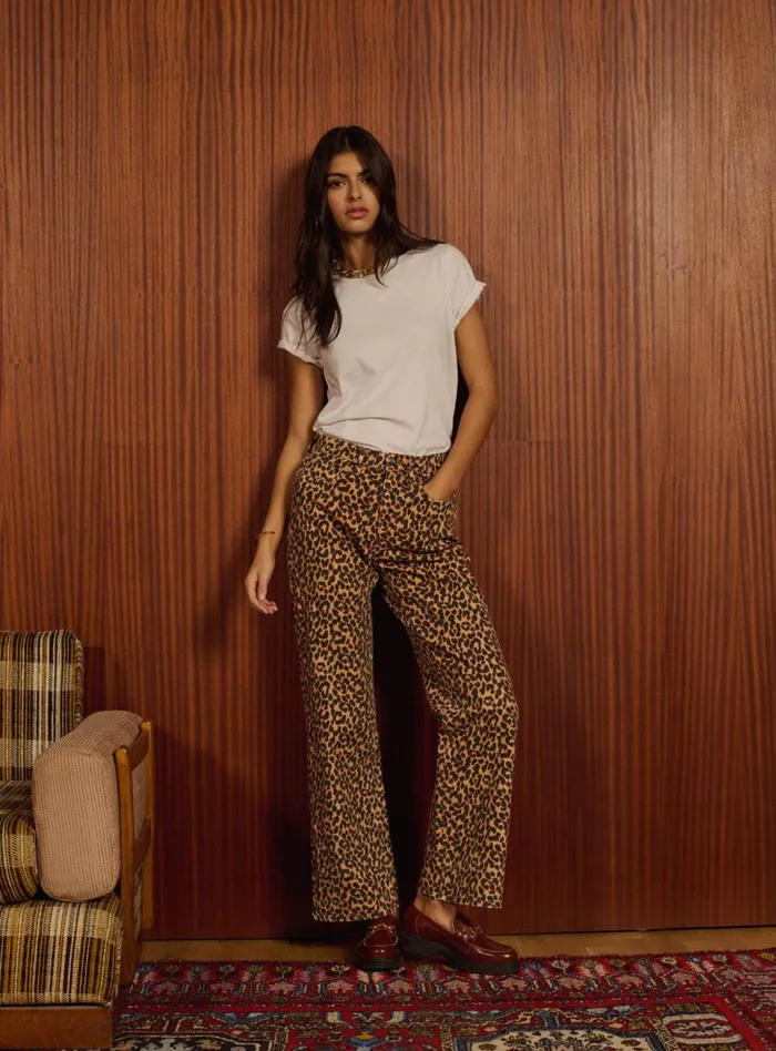Petite Mendigote Denim Fw24 Pantalon Perrine Leopard Camel 8211 Women