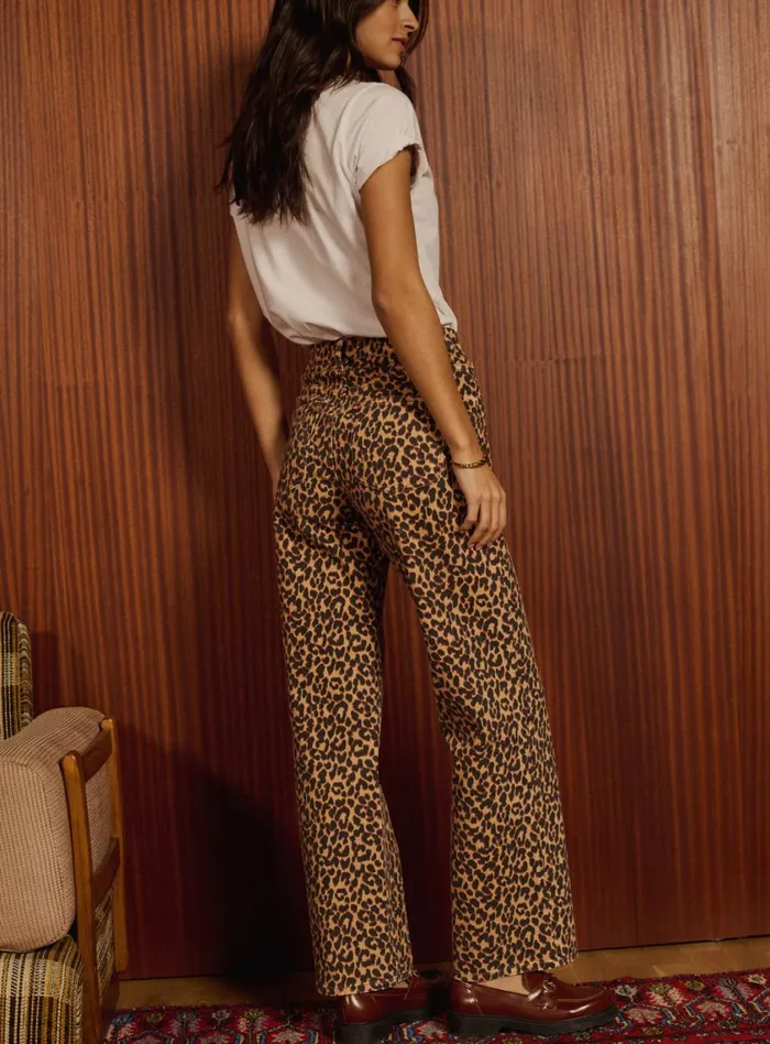 Petite Mendigote Denim Fw24 Pantalon Perrine Leopard Camel 8211 Women