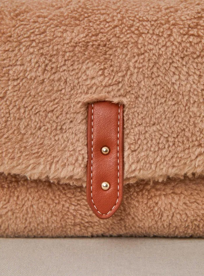 Petite Mendigote Leather Bags Fw24 Sac Servan Fausse Fourrure Camel 8211 Women