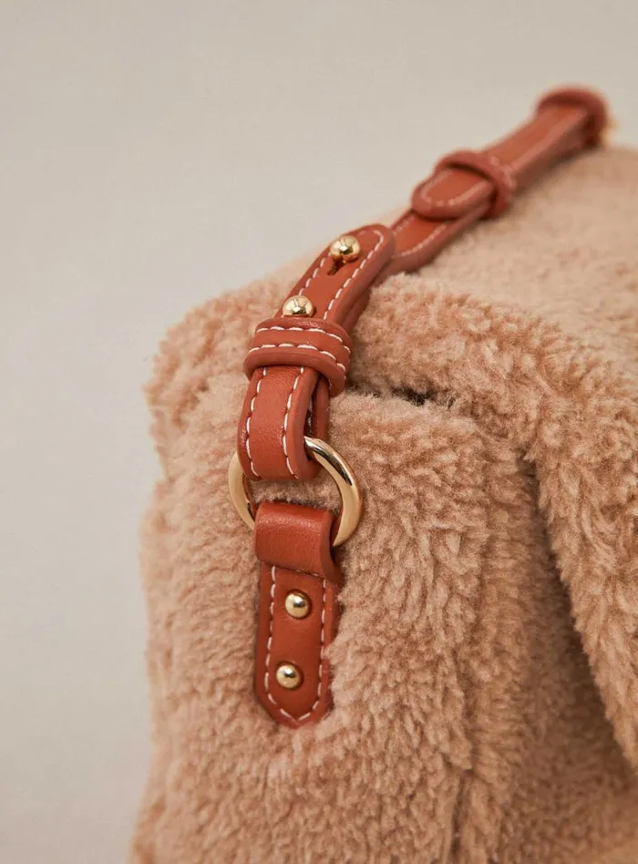 Petite Mendigote Leather Bags Fw24 Sac Servan Fausse Fourrure Camel 8211 Women
