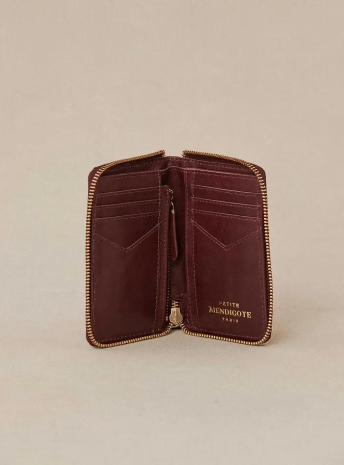 Petite Mendigote Little Leather Shop Fw24 Porte Carte Edouard Cuir Bordeaux 8211 Women